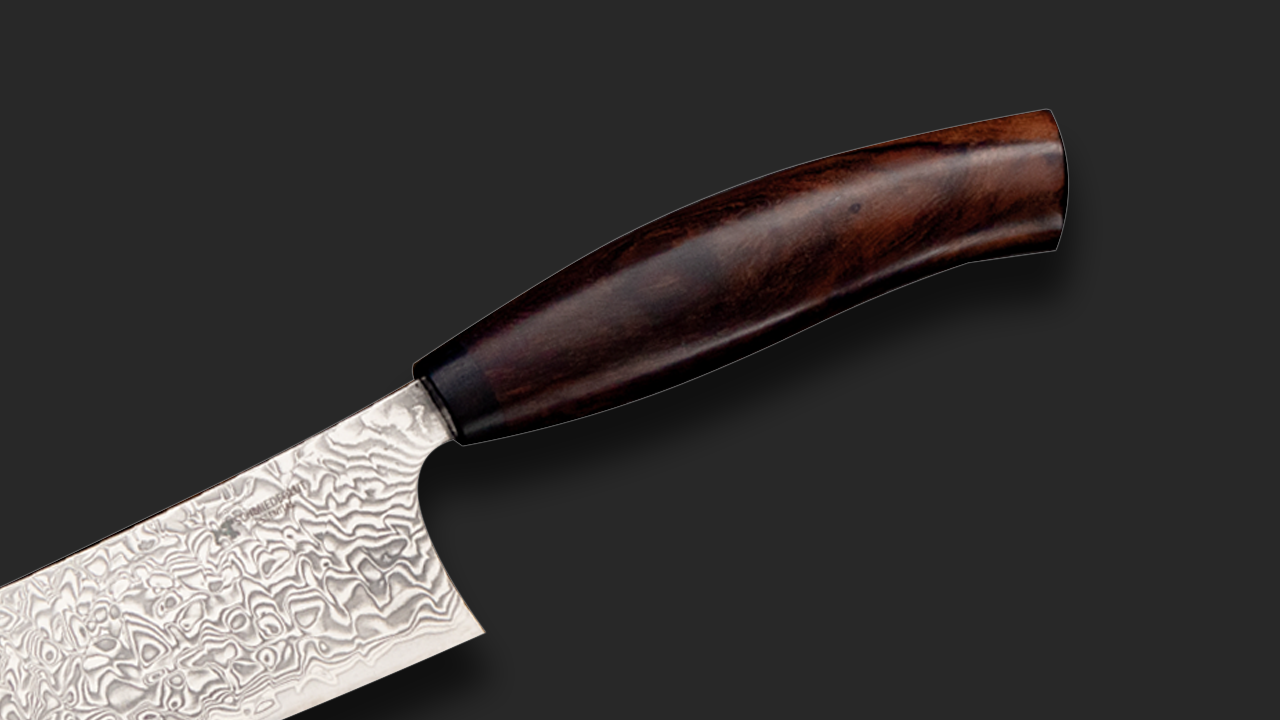 Santoku Essential Hochglanzpoliert Wüsteneisenholz